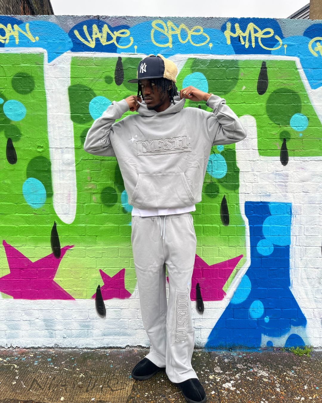 Ash Grey Patchwork Hoodie
