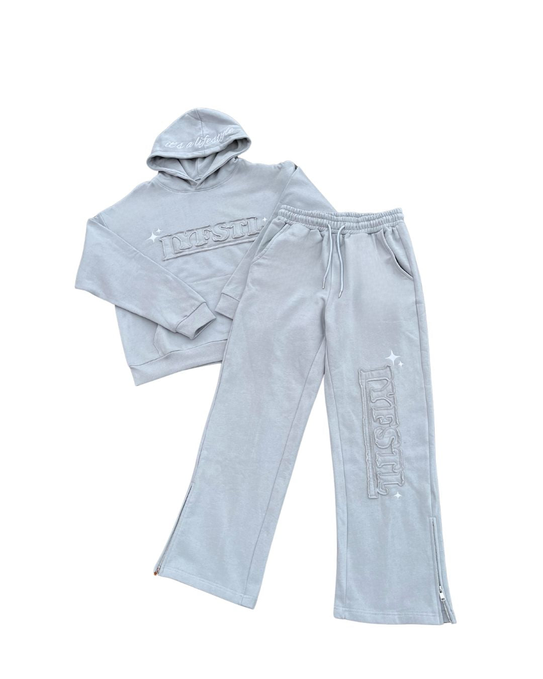 Ash Grey Patchwork Hoodie