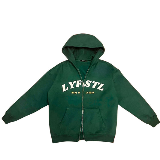 DOUBLE ZIP Emerald Green Hoodie