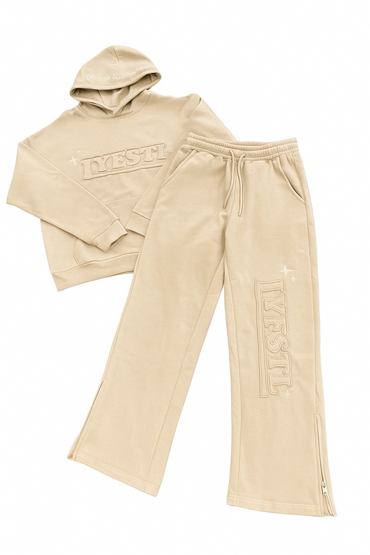 STONE BEIGE Patchwork Tracksuit