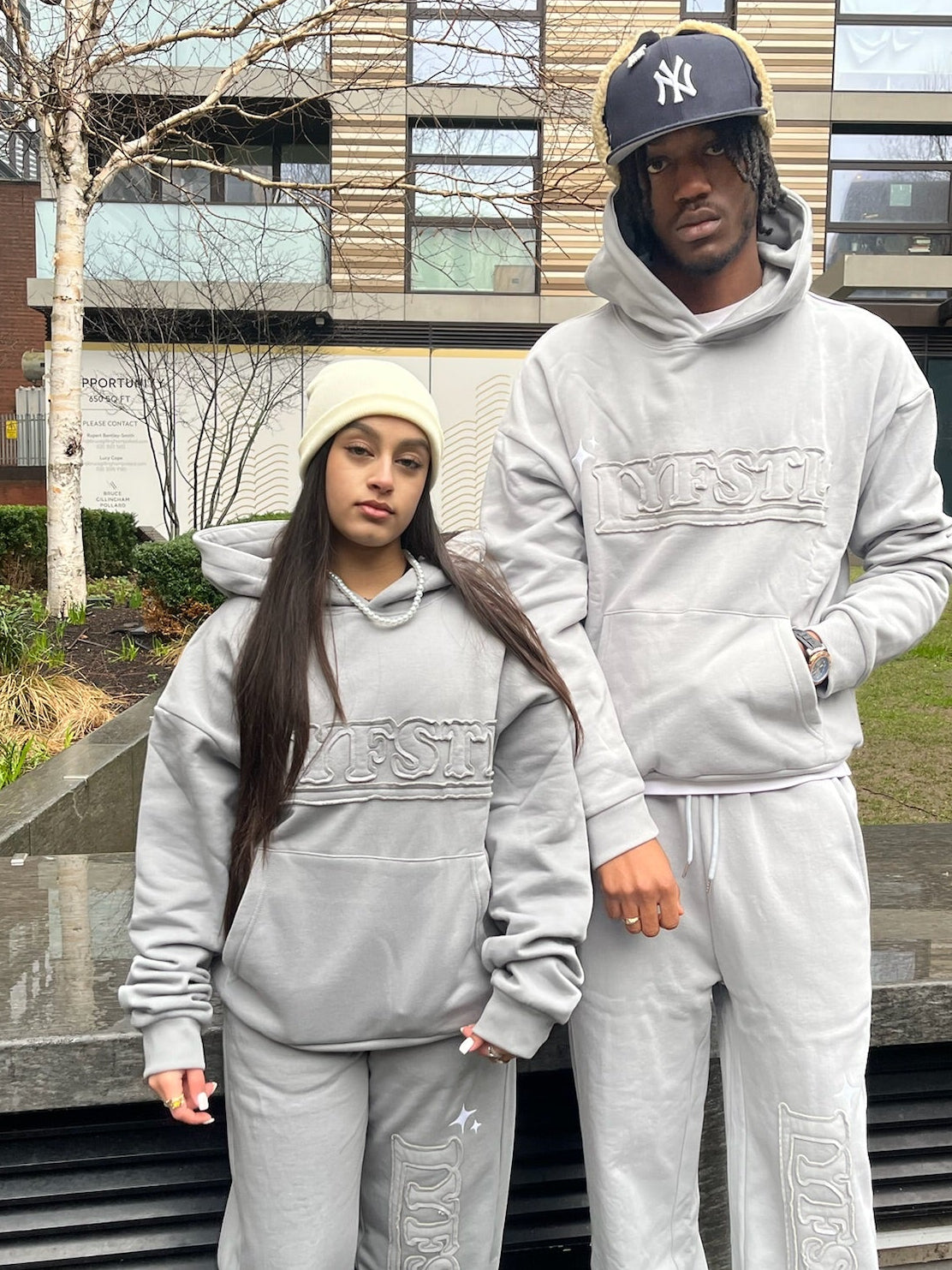 ASH GREY Patchwork Hoodie