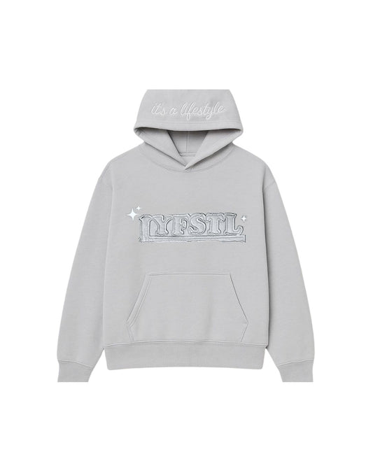 [ASH GREY] Patchwork Hoodie